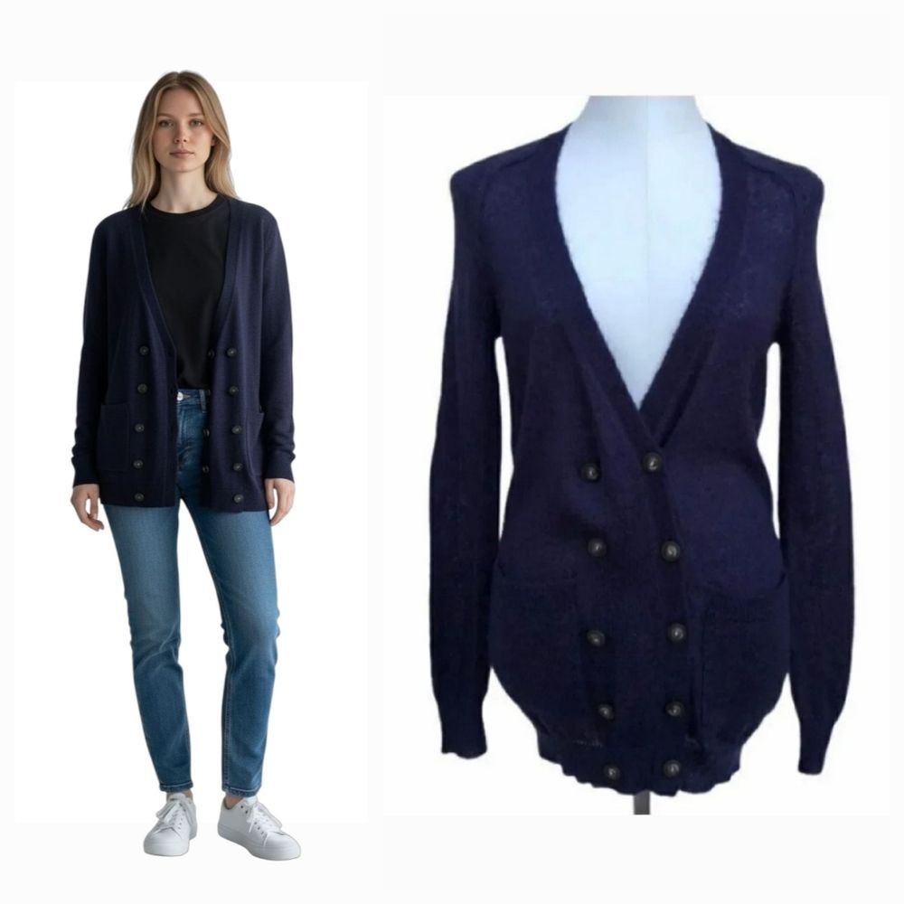 Madewell Wallace Double Breasted Mohair Blend Grampa Sweater Cardigan Size Med